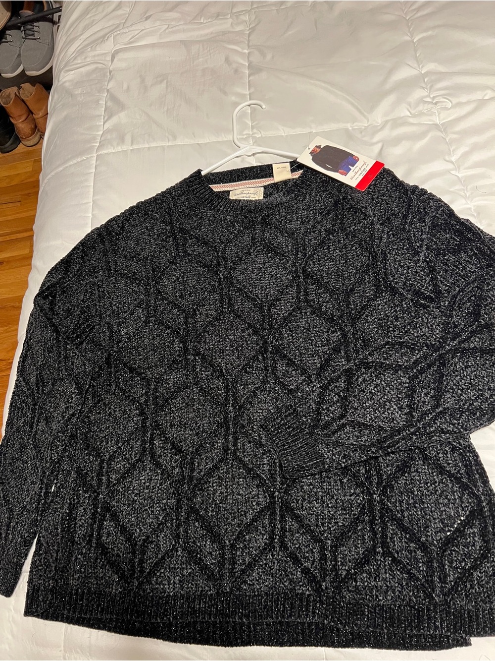 NWT - Black Textured Cable Knit Sweater